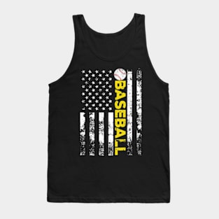 Baseball Lover American Flag Team Tank Top